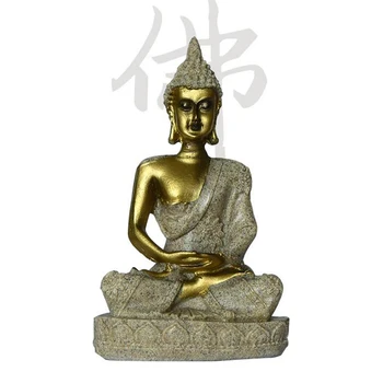 Малкият Седнал Буда Скулптура От Пясъчник Смола Пясъчник Статуя На Буда Настолни Малки Декорация На Предмети От Бита Занаяти Статуетка