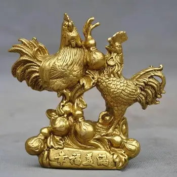 Китай Месинг Благоприятен Фън Шуй Тиква Петел На Петел, Пиле Зодиакальная Статуя На Животно