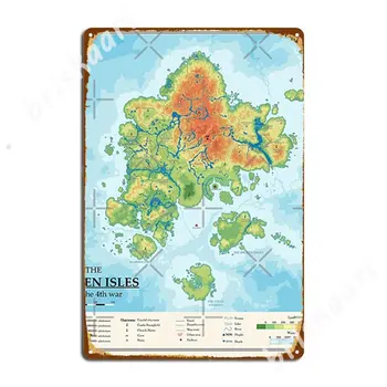 Подробна Карта на Счупени Острови Метални Знаци Стенни Табели Дизайн на публикуване Гараж кръчма Тенекеджия табели, Плакати