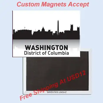 САЩ Пътуване Магнити-Подаръци , Вашингтон, Окръг Колумбия Скайлайн, САЩ Сувенир Магнит За Хладилник 5700