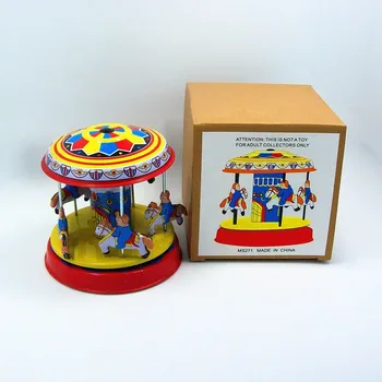 [Забавно] Класическа колекция Ретро часовников механизъм от часовников механизъм Метална Играчка механизъм С високо колелото на Въртележката играчка Механични играчки детски подарък