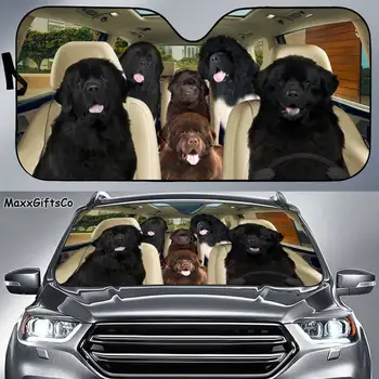 Сенника за кола на Нюфаундленд, на предното стъкло, нюфаундленд, семеен козирка за кучета, автомобилни аксесоари, за кучета, украса на автомобил, подарък за баща си