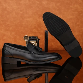 Пролетно Ежедневни Обувки, Ежедневни Кожени Обувки В Черен Цвят, Мъжки Ежедневни Мъжки Обувки За Мода, Zapatos Casuales Ал Hombre De Cuero Sport