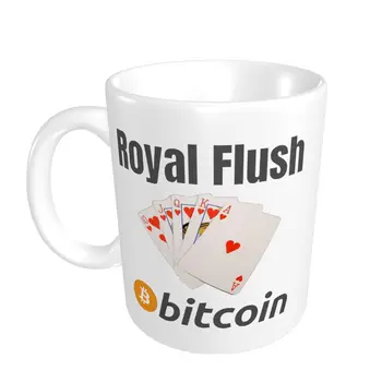 Промоцията Смешни Royal Flush - Биткойн Оригинални Чаши Racerback Tank, С чувство за Хумор Биткойн ЧАША С Принтом млечни чаши