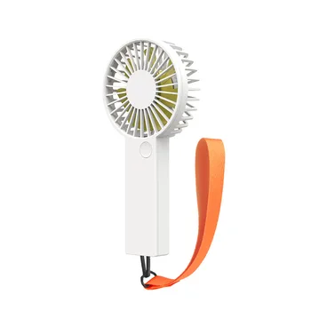 Мини Преносим Вентилатор Творчески USB 10H Endurance 3-gear Ръчно с Окачен на Въжето Модерни Панорамни Малки Фенове Оранжев Бял