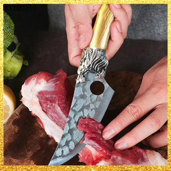 Кухненски Нож на 6 инча Изкован Обвалочный Нож От Неръждаема Стомана за Рязане на Месо за Кухненски Инструменти за Готвене Ловен Нож на главния готвач нож