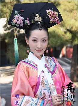2014 Нов дизайн, Нежна бродерия, костюм на принцеса Чинг, телевизионна пиеса, Легендата за Чжэньхуань, костюм на принцеса Линьжун, Розов костюм