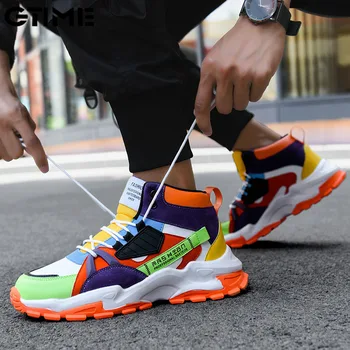 Нова мода обувки За Мъже, Ежедневни Високи Масивни маратонки с най-високо берцем, Мъжки маратонки Tendencia 2020, Дишаща Дизайнерски #LAHXZ-119