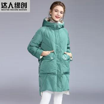 луксозни дамски якета с качулка miegofce 2019, зимни връхни дрехи, ежедневни топли якета от водещите марки, големи размери, зелени дълги, безплатна доставка