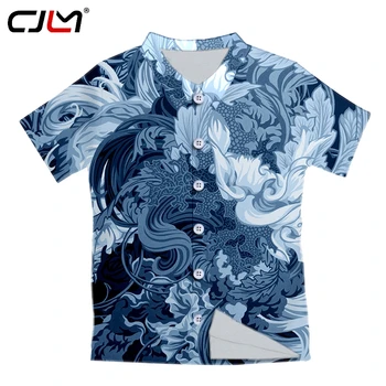 CJLM Хавай Лятото За Мъже на S-Вълни Хавайска Риза Свободни С Къс Ръкав И Принтом Голям Американски Размер За Мъже Плажни Ризи С Цветен Модел Директен доставка