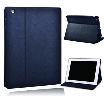 За iPad 2 3 4 Черен калъф-книжка с поставка за смарт таблет от изкуствена кожа черен на цвят - Ултра-тънък калъф за iPad 2/3/4