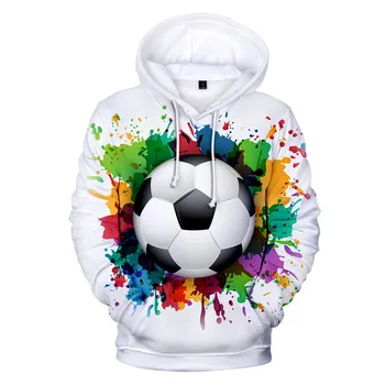 3D Футболна Hoody с Качулка, Мъжки и Дамски Hoody, Пролет-Есен, по Нова Мода Футболна Hoody с 3D Принтом, Всекидневни Пуловер за момчета и момичета