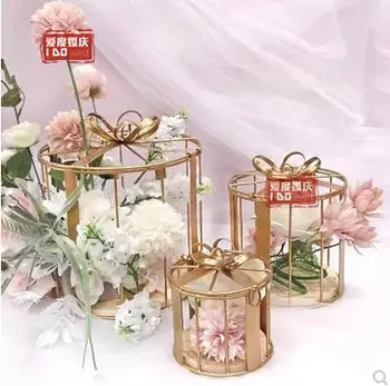 Десерт багажник за изложбата на стоки маса за регистрация цвете за подарък кутия птичья клетка tieyi декоративна цветна кутия с подарък рамка за добре дошли украса зона