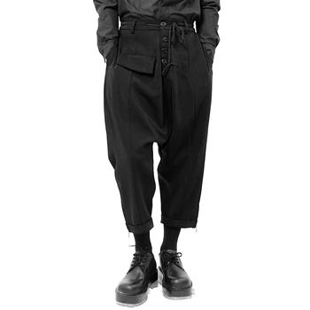 2021 Мъжки дрехи Фризьор-стилист, моден Асиметрични Зреещи с ниска промежностью и висока талия, големи размери, костюми 27-46