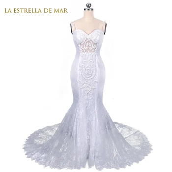 robe de mariée sirene ново дантелено секси сватбена рокля на тънки спагети презрамки с отворен гръб vestido blanco mujer Boho vestido de новия