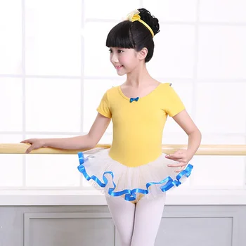 Балетна пола за момичета, лятна детски дрехи за танци, тренировочная дрехи за момичета, свързана лейси корейската версия на поли за изпълнения