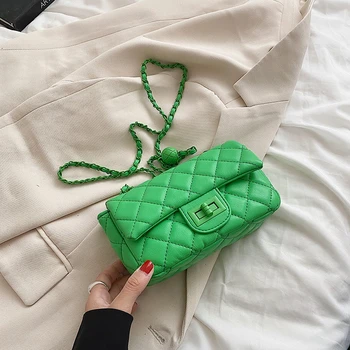 Дамски Благородна Малка чанта-Месинджър от изкуствена кожа 2022, Дизайнерска Верижка с Едно Рамо, Жените Пътна Дамски Тенденция Брандираната Чанта