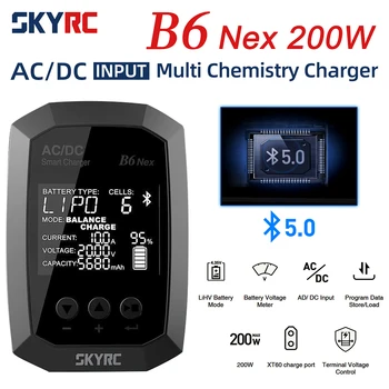 SKYRC B6 Nex AC 50 W DC 200 W 10A Двойна Мощност GaN 5,0 Bluetooth Приложението Зарядно Устройство за LiPo 1-6 S Литиево-Йонна батерия LiHV LiFe Нимх Pb