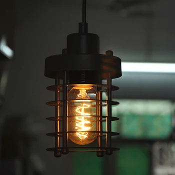 Ретро индустриален стил Висящи Лампи Iron led лампа с Трапезария и Висящи Лампи и Закрит бар Украса на Дома Осветление