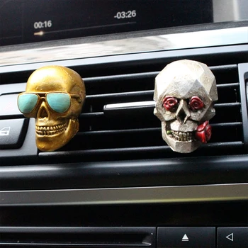 2 елемента Скелет Главата на Автомобила Освежители за Въздух Клип на Въздуха На Изхода На Парфюми Клип Арома-Дифузер Призрак Главата Ароматерапия Висулка