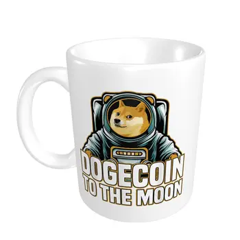 Промо Забавна графика Dogecoin To The Moon(1) Чаши за Хумор Dogecoin Мем Печат на ЧАШИ чаши кафе