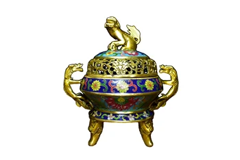 LAOJUNLU Латунная Перегородчатая Голяма Утрешната Куче Лавандуловата Печка Традиционен Китайски Стил Антики Изобразително Изкуство Подаръци, Занаяти