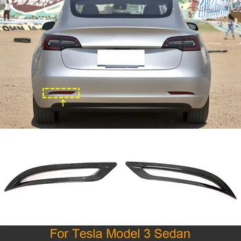 Рефлектор Задна Броня на Автомобила, Накладки за Модел на Tesla 3 Седан, 4-Врати 2016-2020 Рефлектор Задна Броня, Подплата от Въглеродни Влакна
