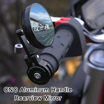Огледалото за обратно виждане на кормилото от алуминиева сплав мотоциклет с дръжка, на края на прът рефлектор огледала за обратно виждане