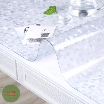 Мека стъклена PVC покривка водоустойчив маслостойкий Пластмасова подложка за журнального маса по поръчка 1,5 мм украса на кръглата маса за партита на кутията