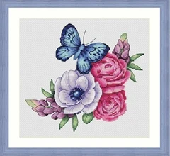 Синята Пеперуда Кръст Бод На Околната Среда Памучен Конец, Бродерия За Декорация На Дома Подвесная Картина За Подарък