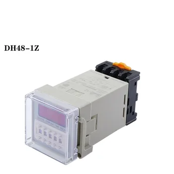 DH48S-1Z Цифрова Led Програмируем Таймер, Реле за Време DH48S 0,01 S-99H99M DIN-РЕЙК AC110V 220 v Постоянен ток 12 В 24 В с Жак База