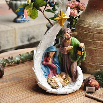 Външна Търговия Католически Коледни Ясли Група От Религиозни Коледни Църковни Орнаменти Подаръци