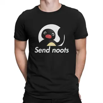 Изпрати Noots Essential Хип-Хоп Тениска Pingu Пингвин Аниме Ежедневни Тениска Лятна тениска За Мъже И Жени