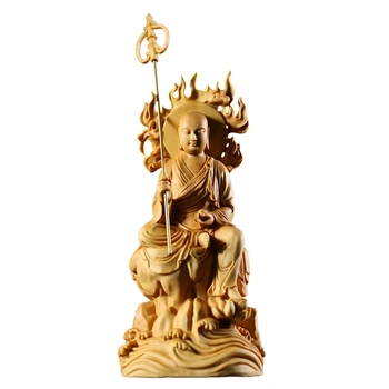 15 см Дървена Тибетски Скулптура, Статуя на Буда, Посветена на Дърворезба, Занаятите, Декориране на дома, Скулптура Buxus Ti