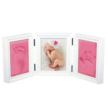 Детска рамка за снимка Сам Отпечатък на Краката Отпечатък на Ръцете Гласове Подаръчен Комплект Модел С Мека глина и капак с Нестандартен Подарък за бебето