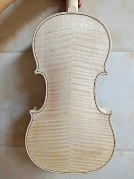 Професионален A + ниво Европейска еловая дъска бяла ембрион незаконченная цигулка от клен дърво 4/4 масив дърво Богати на ивици бяла цигулка