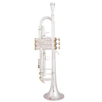 Сребърно покритие на Тръбата LT197GS-77 Малък Месинг Музикален Инструмент Trompeta Professional е с високо качество. Bb Малка Тръба
