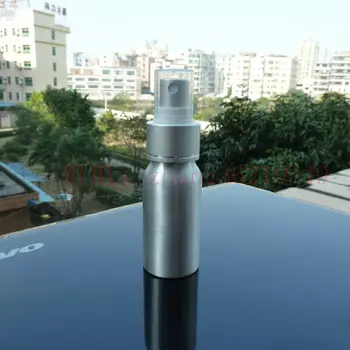 30 мл алуминиева сребърна бутилка с пръскачка за мъгла (сребрист алуминий + сребрист алуминий). алуминиев контейнер за парфюм спрей