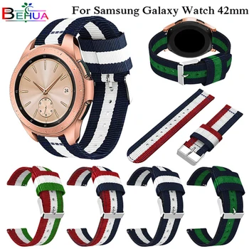 Тъкани Найлон Гривна Каишка За Samsung Galaxy Watch 42 мм 3 41 мм Активни 2 Умни Часовника 20 мм Спортни Сменяеми Каишки За Часовници Аксесоари