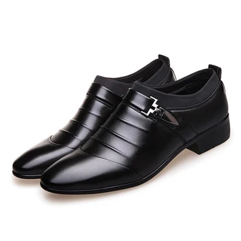 Idopy/Нови Британски мъжки модел обувки без шнур от спилка с остър бомбе, мъжки модела обувки в Света на стил, сватбени oxfords, официалните обувки За Мъже