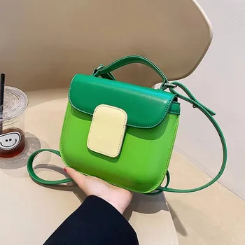 Мини Чанта през Рамо от Изкуствена Кожа за Жени, Луксозни Дизайнерски Чанти 2022, Лятна Модерна Чанта Ярки Цветове, Дамски Скъпа Чанта-Тоут
