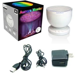 Aurora Master Романтична Led Проектор с MP3 USB Музикален Високоговорител Океанская Вълна гама цветове лека нощ малка странична Масичка за Проектор Лампа