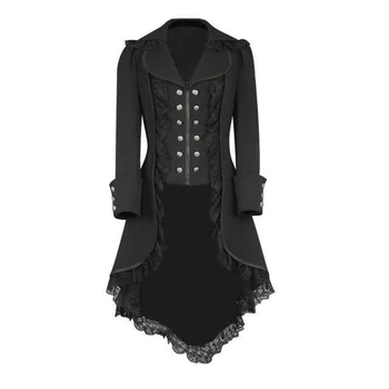 Готическа палто, сако steampunk смокинг черно викторианска готическа дамско палто