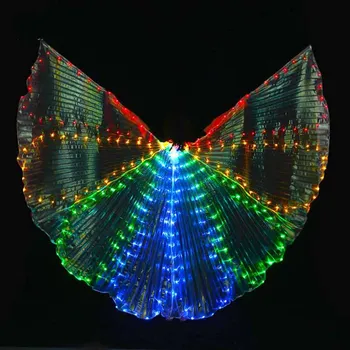 Нов дизайн, Красив Танц на Корема, Led Крила Isis, Секси танцови LED крила, светещи Подпори за танца на корема, Led Крила, с Пръчици