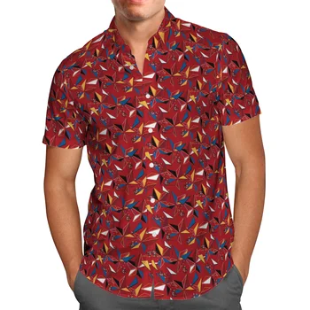 Кошмарен Пентаграм 3D Плажната Хавайски Лятна Риза 2022 Година С Къс Ръкав Градинска Облекло Оверсайз Camisa Social Chemise Homme