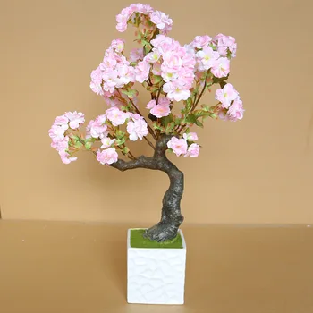 70 см изкуствено растение Черешов Цвят дърво, декорация на хола цветя домашно сватбена украса аксесоари за моделиране на бонсай