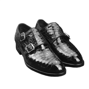 yingshang/ нова мъжки обувки, мъжки модел обувки, мъжки официалната обувки, мъжки обувки от крокодилска кожа, мъжки обувки монашеска