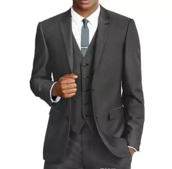 Официални Сватбени Смокинги за Мъжете, Оборудвана Костюм в две копчета, комплект от 3 теми, Костюм за Младоженеца, Най-добър Мъжки Сако (яке + Панталон + елек +|вратовръзка)