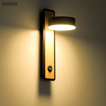 Модерен Алуминиев Led Монтиран На Стената Лампа С Ключ 5 W Въртяща Led Монтиран На Стената Лампа За Украса На Помещения За Спални Хол Преминаването На Коридор