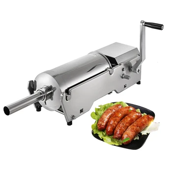 Хоризонтална ръчна машина за пълнене на колбаси от неръждаема стомана 3Л / 5Л / 7Л / 10Л за търговски или домашна употреба